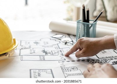 The architects reviewed the blueprints that were designed before the presentation, designed the house according to the homeowner's requirements and in accordance with the construction standards.