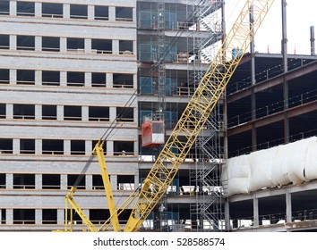 Architectural background with construction of new building close up