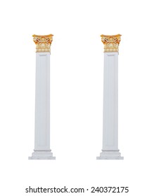 Architectural Columns On A White Background.