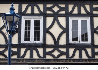 Architectural detail of a beautiful timber-framed building, located on Market Place in the historic town of Hitchin in Hertfordshire, UK. - Powered by Shutterstock