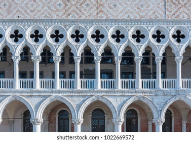 Architectural detail - Doge's palace in St Mark's Square in Venice, Italy - Powered by Shutterstock