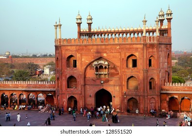 Architectural detail of Jama Masjid Mosque, Old Delhi, India