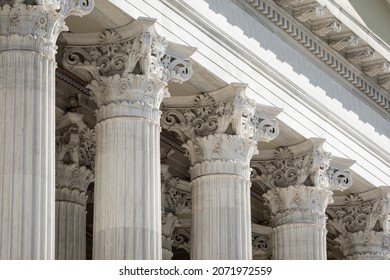 Architectural Detail Of Marble Corinthian Order Columns