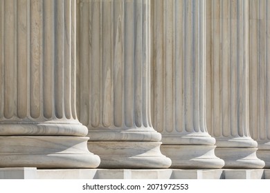 Architectural Detail Of Marble Ionic Order Columns
