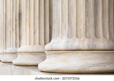 Architectural Detail Of Marble Ionic Order Columns