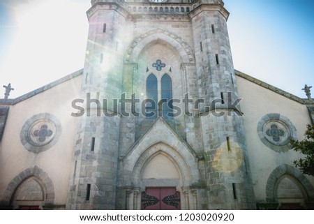 architectural detail of Saint Jean-Baptiste Church in Montaigu, France