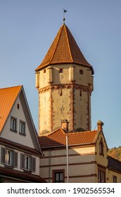 architectural detail of the Spitzer Turm in Wertheim am Main in Southern Germany