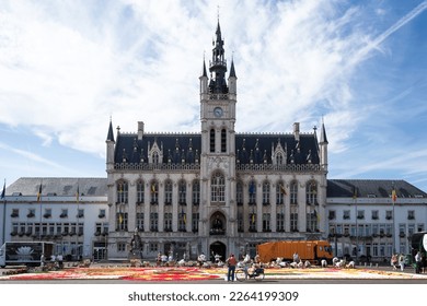 Architectural detail of the town hall of Sint-Niklaas, Belgian city and municipality located in the Flemish province of East Flanders. - Powered by Shutterstock