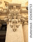 Architectural details of The Passage of Lodares, modernist style in Albacete city, Spain