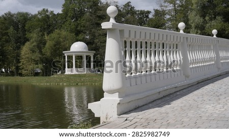 Architectural elements made of artificial stone balusters bench