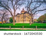 Architectural Photograph of Historic Hays County Courthouse in Downtown San Marcos -  Central Texas 