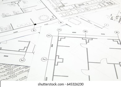 Architectural plan. Engineering house drawings and blueprints.
