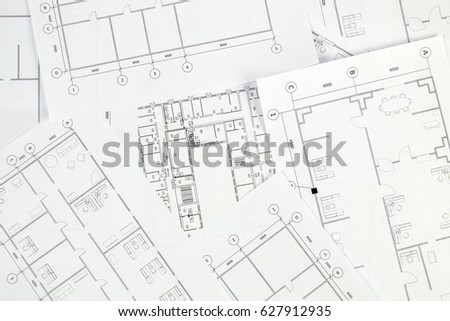 Architectural plan. Engineering house drawings and blueprints. 