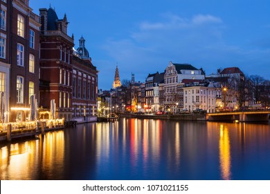 Architecture of Amsterdam at night. Amsterdam, Netherlands. - Powered by Shutterstock