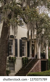 Architecture, Beautiful Exterior House In Savannah, Georgia, Home, City Streets