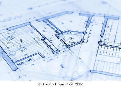 Architecture Blueprint House Plan Compass Stock Photo (Edit Now) 493183813