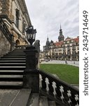 The architecture of the Bruhl terrace in the German city of Dresden