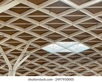 Architecture ceiling with window from a train station
