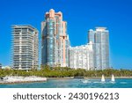 Architecture of the city of Miami view frome the south channel