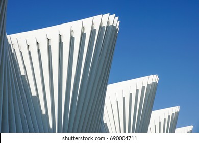 Architecture Concept Abstract Background. Detailed Architecture Background Taken Of The One World Trade Centre Transport Hub.