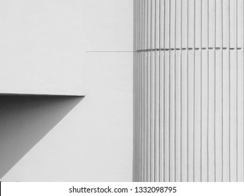 Architecture Corner Wall Of Building Black And White Style