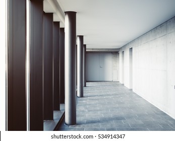 Architecture Detail Columns Modern Building Minimal Space Black And White