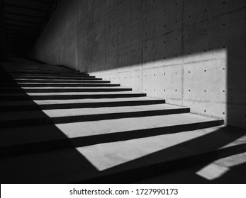 Architecture Details Cement Concrete Wall Stairs Modern Building Shade And Shadow Lighting