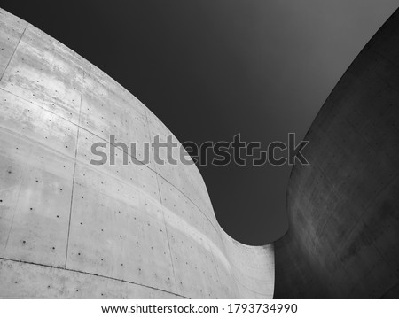 Architecture details Cement curve Modern building Futuristic Space Abstract background