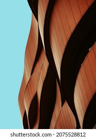 Details zur Architektur Metal Sheet Facade Kurvenmuster Bauweise Außenfassade 