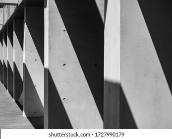 Architecture Details Modern Building Concrete Columns Space Perspective Abstract Background