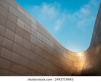 Architecture details Modern building Futuristic Metal wall design Curve and space - Powered by Shutterstock