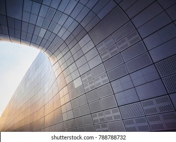 Architecture details Modern building Futuristic Metal wall design Curve and space - Powered by Shutterstock