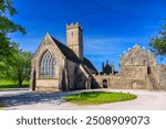 Architecture of historical Adare Abbey at summer  in Co. Limerick, Ireland