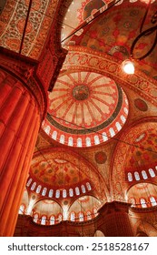 Architecture of the Inside of the Blue Mosque or Sultan Ahmed Mosque - Istanbul, Türkiye