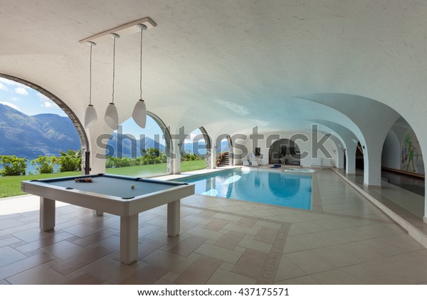 Architecture,\
luxury villa with Indoor swimming\
pool
