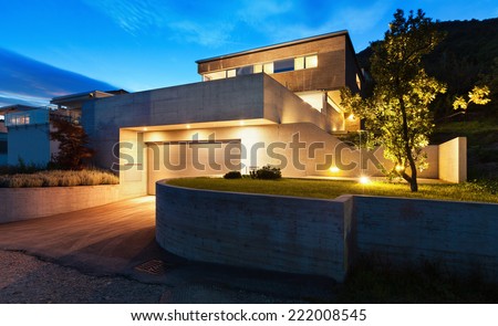 Architecture modern design, beautiful house, night scene