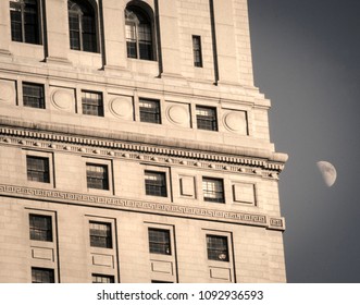 Architecture with moon