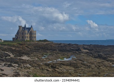 Architecture of Quiberon after sommer rain, commune in the Morbihan department in Brittany, France. - Shutterstock ID 2194094441
