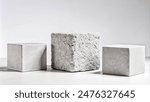 Architecture Sculpture Stone Blocks Podium White 