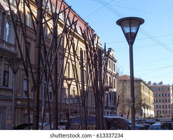 Architecture Of St. Petersburg Russia. Old Buildings In The City Center, Interesting Camera Angles.