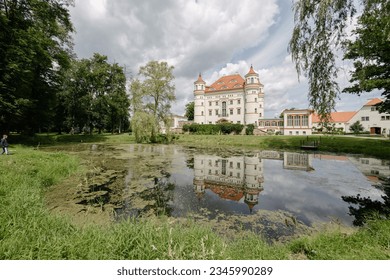 Architecture of the Wojanow Palace in Lower Silesia. Poland