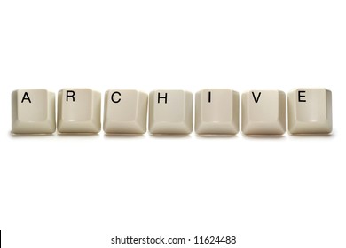archive - computer keys, isolated on white