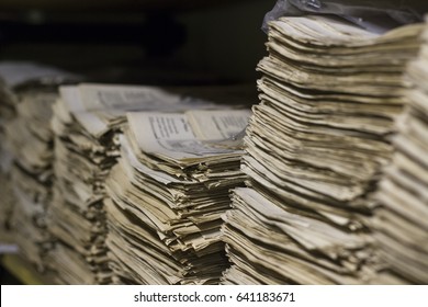 Archive with old newspapers of 1970