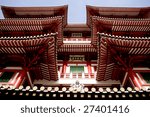 An archtiecture detail of a buddhist temple