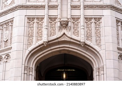 Archway on Exterior Facade of College Lecture Hall at University of Washington in Seattle, WA