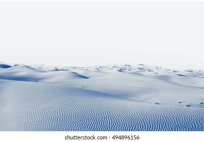 Arctic Desert. Winter Landscape With Snow Drifts.