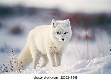 Arctic fox in Canadian Arctic snow
