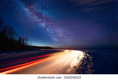 Arctic Ice Road In Canada