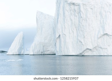 Arctic Icebergs On Arctic Ocean In Greenland