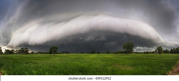 Arcus Cloud Before Raining Over Rice Field